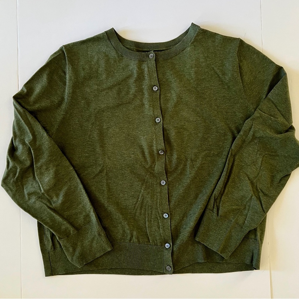Banana Republic Olive Green Stretch Cotton Cardigan